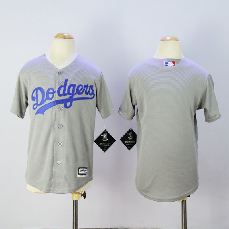 Youth Los Angeles Dodgers Blank Grey MLB Jerseys->youth mlb jersey->Youth Jersey
